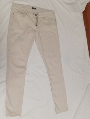 UK2LA Women's Slim Skinny Pants in Light Beige